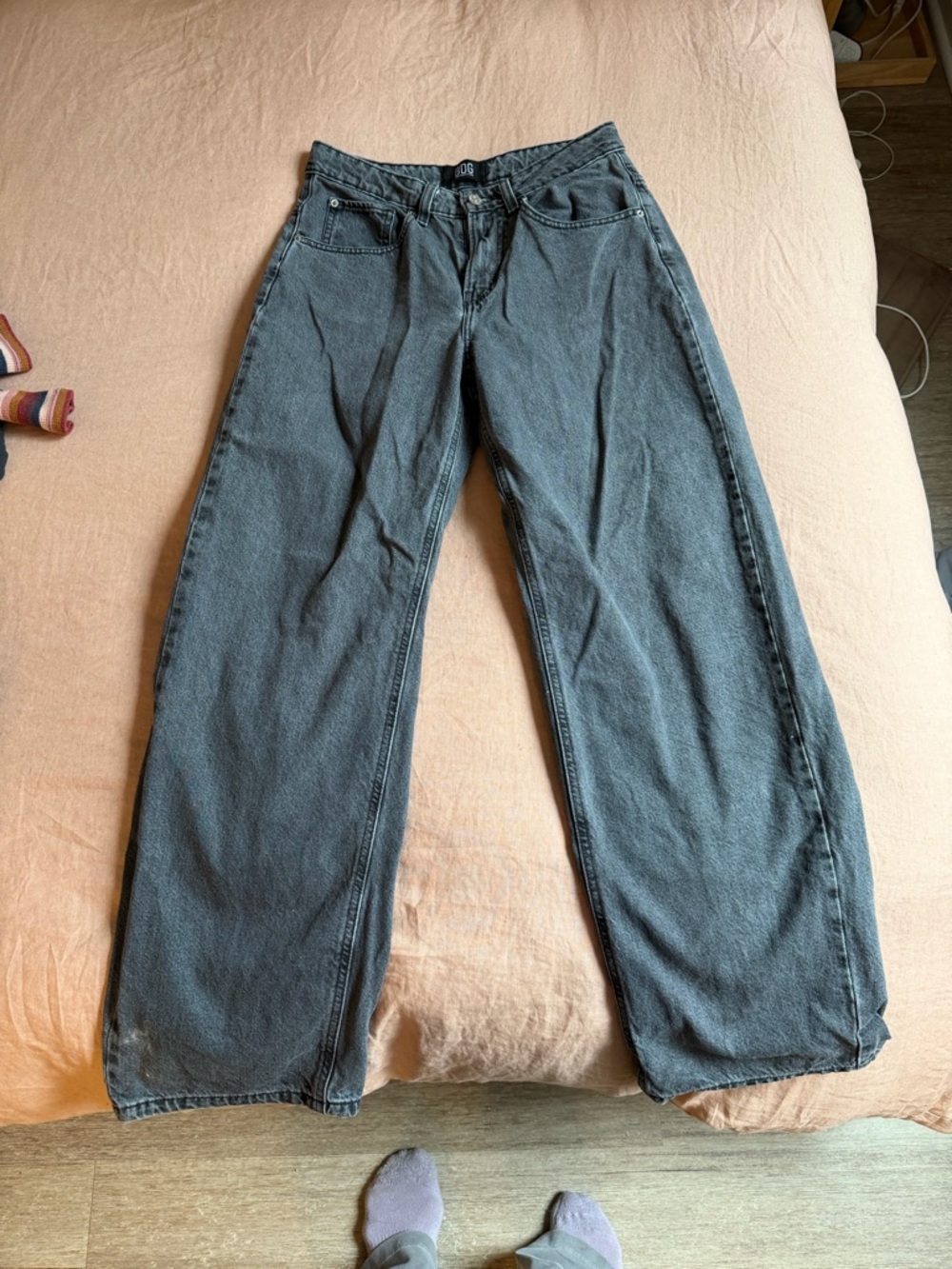 BDG Straight Leg Pants in Washed Black